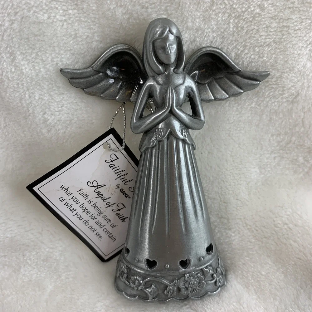 Faithful Angels by GANZ Angel Of Faith Pewter 3.5 in tall Shelf Sitter Ornament - Picture 12 of 12